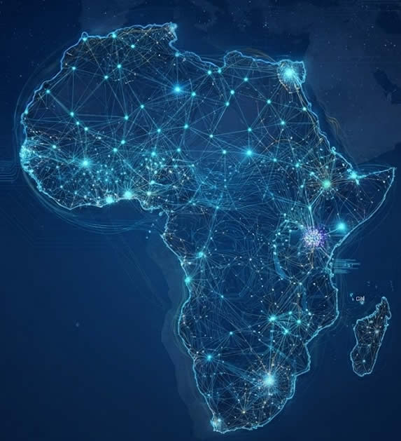 Pan-African coverage network map